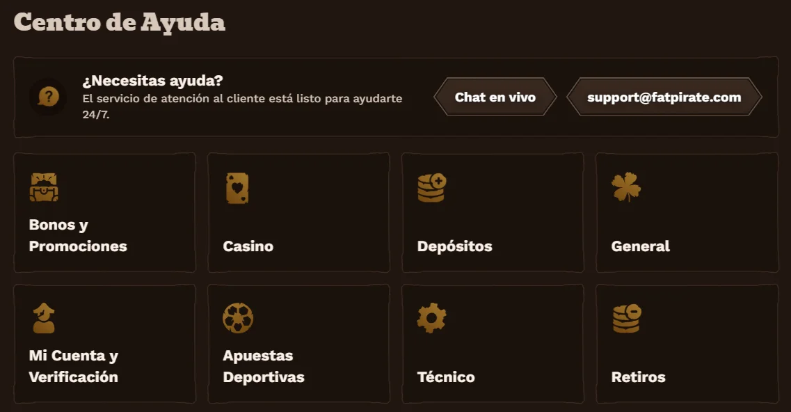 FatPirate Casino Atención al Cliente