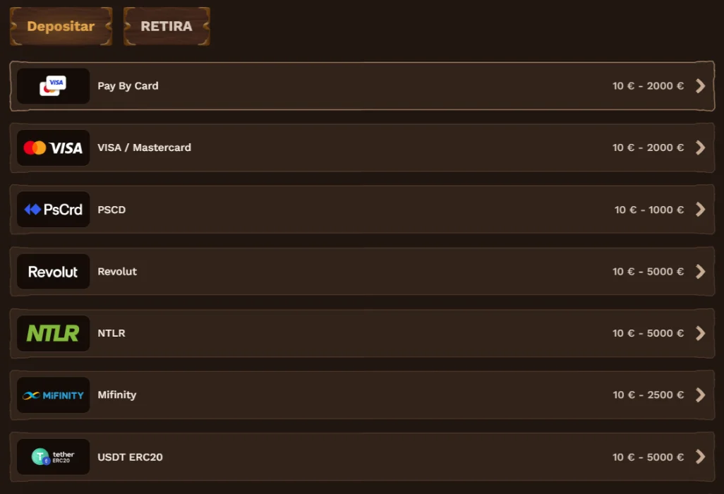 FatPirate Casino Métodos de pago